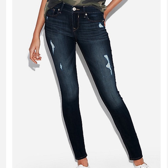 Mid Rise Ripped Jean Leggings - Picture 3 of 3